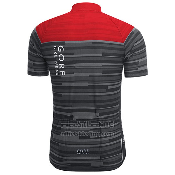 2017 Fietskleding Gore Bike Wear Power Stripes Grijs Korte Mouwen en Koersbroek